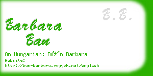 barbara ban business card